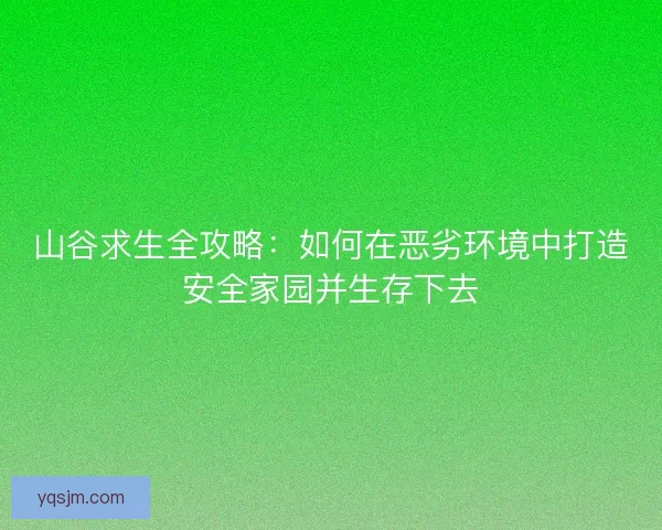 山谷求生全攻略：如何在恶劣环境中打造安全家园并生存下去